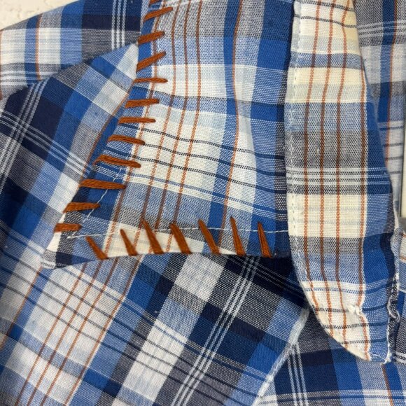 Upcycled Vintage Levi Plaid Button Front Shirt Wearable Art - Picture 8 of 16